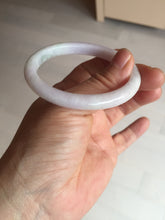 Load image into Gallery viewer, 50mm certified Type A 100% Natural light green purple white oval slim Jadeite Jade bangle D160-6354
