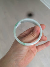 Load image into Gallery viewer, 52.8mm Certified type A 100% Natural sunny green/white square Jadeite Jade bangle BF63-4716