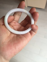 Load image into Gallery viewer, 50mm certified Type A 100% Natural light green purple white oval slim Jadeite Jade bangle D160-6354