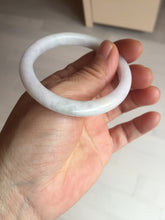 Load image into Gallery viewer, 50mm certified Type A 100% Natural light green purple white oval slim Jadeite Jade bangle D160-6354