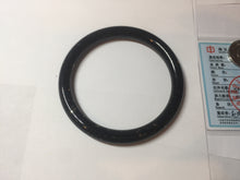 Load image into Gallery viewer, 61.4mm certified 100% Natural dark green/black meteorite Stellar Night sky slim round cut nephrite bangle HF114-1255