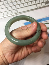 Load image into Gallery viewer, 57.1mm Certified Type A 100% Natural Oily Dark Green Gray Black(油青) Jadeite Jade Bangle PH262-7158