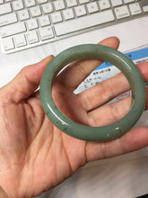 Load image into Gallery viewer, 57.1mm Certified Type A 100% Natural Oily Dark Green Gray Black(油青) Jadeite Jade Bangle PH262-7158