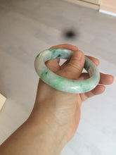 Load image into Gallery viewer, 57.6mm Certified 100% natural Type A sunny green/white jadeite jade bangle AX49-4131