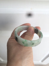 Load image into Gallery viewer, 50.6mm Certified type A 100% Natural sunny green/purple square Jadeite Jade bangle AZ60-7280