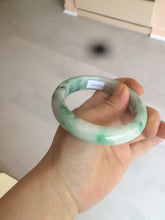 Load image into Gallery viewer, 57.6mm Certified 100% natural Type A sunny green/white jadeite jade bangle AX49-4131