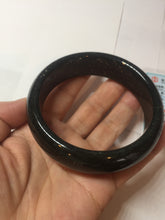 Load image into Gallery viewer, 60mm 100% Natural dark green/black meteorite Stellar Night sky broad style nephrite Jade bangle HF115-1247