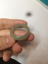 Load image into Gallery viewer, 22mm size12 3/4 100% natural type A icy watery light green/gray jadeite jade band ring AZ96