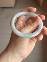 Load image into Gallery viewer, 54mm Certified Type A 100% Natural light green/white round cut Jadeite bangle PA233-9880