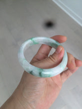 Load image into Gallery viewer, 56.4 mm certificated Type A 100% Natural sunny green/white/purple Jadeite Jade bangle S59-4130