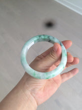 Load image into Gallery viewer, 57.6mm Certified 100% natural Type A sunny green/white jadeite jade bangle AX49-4131
