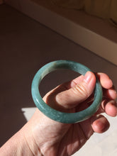 Load image into Gallery viewer, 61.5mm Certified Type A 100% Natural Light Green/Blue/Gray With Flying Snow Guatemala Jadeite Bangle PH263-1244