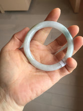 Load image into Gallery viewer, 54mm Certified Type A 100% Natural light green/white round cut Jadeite bangle PA233-9880
