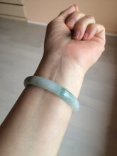 Load image into Gallery viewer, 50mm Certified Type A 100% Natural green/white with flying flowers oval Jadeite Jade bangle AH75-1630