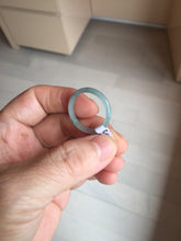 Load image into Gallery viewer, 18.8mm size 8 3/4 100% natural type A icy watery green/blue Guatemala jadeite jade band ring group PE27