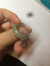 Load image into Gallery viewer, 22mm size12 3/4 100% natural type A icy watery light green/gray jadeite jade band ring AZ96