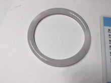 Load image into Gallery viewer, 55.5mm 100% natural Type A icy watery light purple white slim round cut jadeite jade bangle BM106-4527