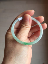 Load image into Gallery viewer, 50.5mm certified 100% natural Type A sunny green/white thin flat jadeite jade bangle BG219-8578