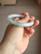 Load image into Gallery viewer, 54mm Certified Type A 100% Natural light green/white round cut Jadeite bangle PA233-9880
