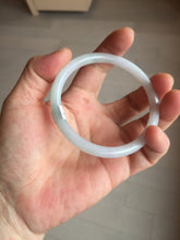 Load image into Gallery viewer, 56.8mm certified Type A 100% Natural light green/white/purple slim round cut Jadeite Jade bangle E135-3951