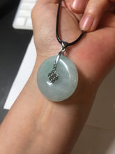 Load image into Gallery viewer, 28.6/5.6mm Type A 100% Natural sunny green light purple red Jadeite Jade Safety Guardian Button donuts Pendant group BP112