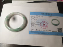 Load image into Gallery viewer, 56.4 mm certificated Type A 100% Natural sunny green/white/purple Jadeite Jade bangle S59-4130