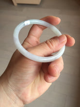 Load image into Gallery viewer, 56.8mm certified Type A 100% Natural light green/white/purple slim round cut Jadeite Jade bangle E135-3951