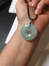 Load image into Gallery viewer, 28.6/5.6mm Type A 100% Natural sunny green light purple red Jadeite Jade Safety Guardian Button donuts Pendant group BP112