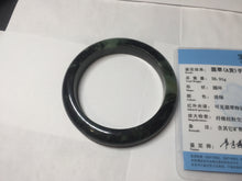 Load image into Gallery viewer, 58.5mm Certified 100% natural Type A dark green/black jadeite bangle PD30-9770
