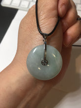 Load image into Gallery viewer, 28.6/5.6mm Type A 100% Natural sunny green light purple red Jadeite Jade Safety Guardian Button donuts Pendant group BP112