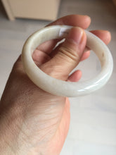 Load image into Gallery viewer, 52.7mm certified Type A 100% Natural white beige with yellow flying flowers Jadeite Jade bangle D158-3963