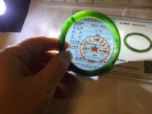 Load image into Gallery viewer, 59.3mm certified 100% Natural dark green/black nephrite (碧玉) bangle HN50-0137
