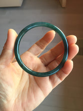 Load image into Gallery viewer, 58.8mm Type A 100% Natural dark green/blue/gray Guatemala slim round cut Jadeite bangle PH101