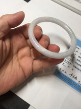 Load image into Gallery viewer, 54.8mm 100% natural Type A light purple white slim round cut jadeite jade bangle BM107-4526