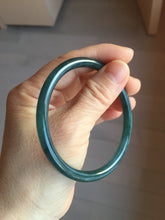 Load image into Gallery viewer, 58.8mm Type A 100% Natural dark green/blue/gray Guatemala slim round cut Jadeite bangle PH101