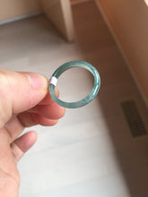 Load image into Gallery viewer, 18.8mm size 8 3/4 100% natural type A icy watery green/blue Guatemala jadeite jade band ring group PE27