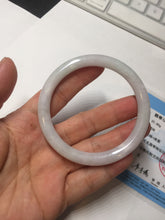 Load image into Gallery viewer, 54.8mm 100% natural Type A light purple white slim round cut jadeite jade bangle BM107-4526