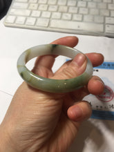Load image into Gallery viewer, 53.9mm certified natural 100% natural Type A light green/yellow with green floating flowers jadeite jade bangle PA231-4999