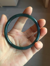 Load image into Gallery viewer, 58.8mm Type A 100% Natural dark green/blue/gray Guatemala slim round cut Jadeite bangle PH101