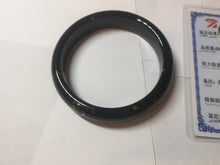 Load image into Gallery viewer, 60.4mm 100% Natural dark green/black meteorite Stellar Night sky broad style nephrite Jade bangle HF117-1025