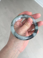 Load image into Gallery viewer, Shopify only. 56.5mm certified 100% natural type A dark green white jadeite jade bangle BN88-4487