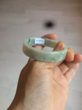 Load image into Gallery viewer, 50.5mm Certified type A 100% Natural sunny green/purple square Jadeite Jade bangle AZ58-7270