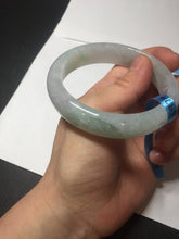 Load image into Gallery viewer, 56mm certified 100% natural icy watery sunny green purple jadeite jade bangle BN57-06970