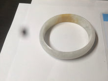 Load image into Gallery viewer, 50mm Certified Type A 100% Natural yellow/white oval shape Jadeite Jade bangle AY16-0762