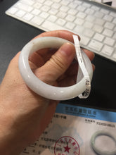 Load image into Gallery viewer, 53mm certified 100% natural Type A white/sunny green/red Jadeite jade bangle AE264-8013