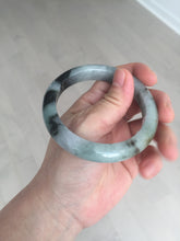 Load image into Gallery viewer, Shopify only. 56.5mm certified 100% natural type A dark green white jadeite jade bangle BN88-4487