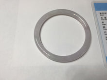 Load image into Gallery viewer, 55.4mm 100% natural Type A light purple white slim round cut jadeite jade bangle BM108-4525