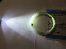 Load image into Gallery viewer, 53.9mm certified natural 100% natural Type A light green/yellow with green floating flowers jadeite jade bangle PA231-4999