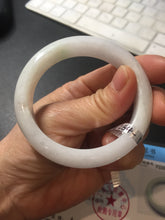 Load image into Gallery viewer, 53mm certified 100% natural Type A white/sunny green/red Jadeite jade bangle AE264-8013