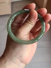 Load image into Gallery viewer, 卖了 57.4mm Certified 100% natural Type A oily dark green/ gray/brown (老油青) slim round cut jadeite jade bangle PB321-0594